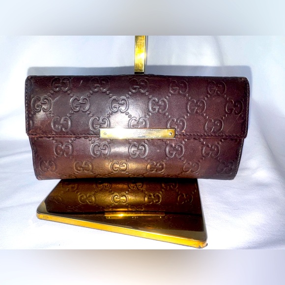 GUCCI WALLET LONG BROWN IN PRISTINE CONDITION! 100% AUTHENTIC - Picture 1 of 9